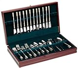 Wallace Corsica Gold-Accent 65-Piece Stainless-Steel Flatware Set with Chest, Service for 12