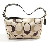 AUTHENTIC COACH SOHO BROWN TONAL SIGNATURE SMALL/COSMETIC TOP HANDLE POUCH 41463
