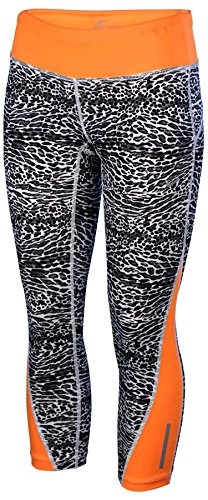Nike Women's Dri-Fit Racer Leopard Print Crop Running Tights-Leopard/Orange