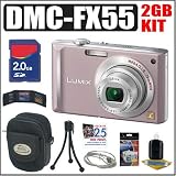 cheap Panasonic Lumix DMC-FX55P 8.1MP Digital Camera (Pink) + 2GB Accessory Kit