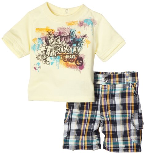 Calvin Klein Baby-boys Infant 2 Piece Short Set, Assorted, 6-9 Months