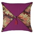 Decorative Handmade Plum & Autumn Floral Thai Silk Cushion Cover / Pillow Sham