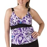 Women's Plus Size Merona® Tankini - Purple Abstract