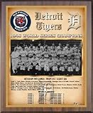 Detroit Tigers 1945 World Series MLB Baseball 13x16 Healy Wall Plaque with Walnut Finish Backing