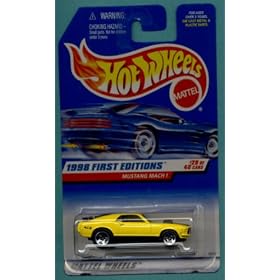 Mattel Hot Wheels 1998 First Editions 1:64 Scale Yellow Ford Mustang Mach 1 Die Cast Car #029