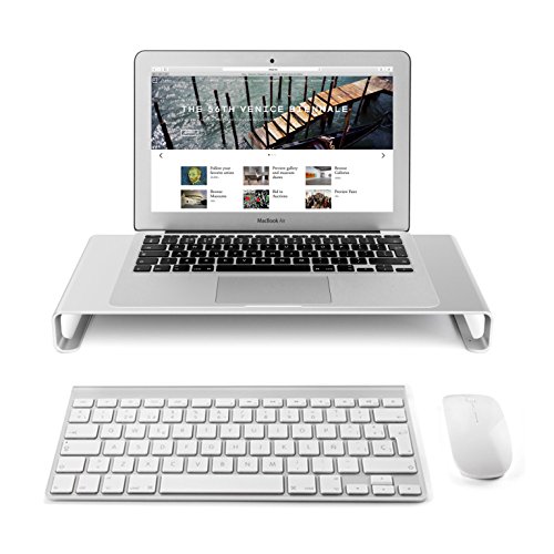 LOE(ロエ) 液晶モニター デスクスタンド アルミニウム製 (TV, PCモニター, ノートPC, ,iMac向け) (シルバー)