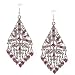 Hot Pink Stones Antique Dangling Diamond Shape Earrings
