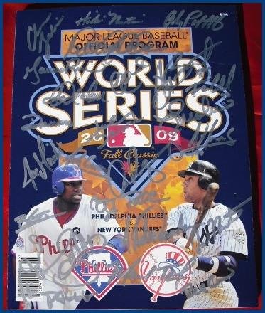 2009 World Series Yankees Signed Program - Autographed MLB Magazines