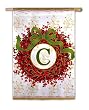 Monogram Holiday Wreath Regular Size Flag C Monogram Holiday Wreath Regular Size Flag C