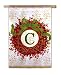 Monogram Holiday Wreath Regular Size Flag C