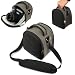 Vangoddy designed Silver Small DSLR & SLR Camera Bag, Laurel Luxury Design For all Canon SLR Entry Level or Professional Cameras with Unique Flip-out Compartment, Guaranteed Fit (EOS Rebel T3, T3i, T2i, T1i, XS, EOS 60D, 7D, 5D Mark II Full Frame CMOS, Camera body Only, Lenses, Grip, Camera Batteries, ect)