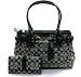 AUTHENTIC COACH HAMPTONS SIGNATURE LARGE CARRYALL & ENVELOPE WALLET SET (BW/Black)