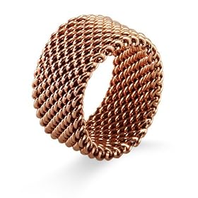 Rose Gold Mesh Ring Size 5 (Sizes 5 6 7 8 9 10 Available): Eve's Addiction: Jewelry