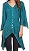 Sakkas Gella Button Down Blouse Top with Bell Sleeves and Handkerchief Sides