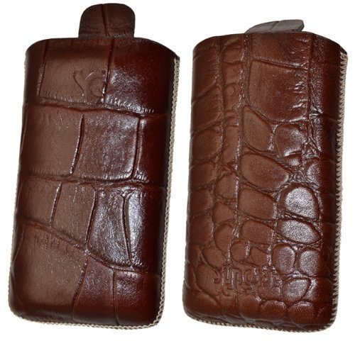 Suncase Ledertasche f&uuml;r Samsung GT C3300 croco-braun Preisvergleich