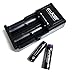 Pack of Two DE 14500 Li-ion Button Top Rechargeable Batteries with Charger in Retail Packaging - 750mAh, 3.7V