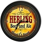 Herling 's Beer and Ale Black Cascading Pub Style Wall Clock