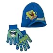 Boys' Spongebob Hat and Glove - Blue 4-16