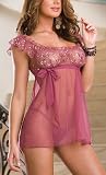 Dreamgirl : Dreamgirl Women's Boudoir Glamour Babydoll With Matching Thong