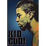 Kid Cudi Portrait in Blue Music Poster Print - 13x19