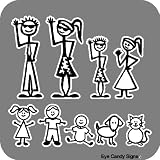 Stick People Family Car Decals Stickers Graphics Item #1