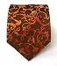 100% Silk Woven Brown and Orange Brocade Tie