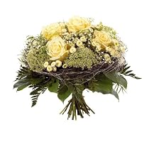 Blumenstrau&szlig; 'Strau&szlig;' Mini Frisch vom Floristen vor Ort mit cremefarbenen Rosen und wei&szlig;en Ammis