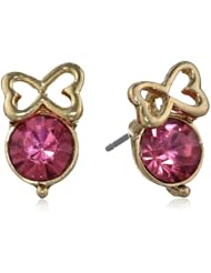 Betsey Johnson "Iconic Pinkalicious" Hearts and Crystal Stud Earrings