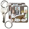 Rich Diesslins Famous People Places Books Cartoons - Albert Einstein and the Mensa Bar and Grill - Key Chains