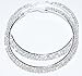 Fashion Jewelry Dazzling Silver Tone 2 Row Crystals Rhinestones Hoop Earrings 50mm in Width