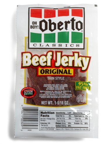 Oh Boy! Oberto Thin Style Beef Jerky Original, 1.31-Ounce Package (Pack of 10) by Oh Boy! Oberto