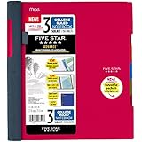 Five Star Advance Spiral Notebook-Standard Size, 3-Subject, 150 College-Ruled Sheets, 11 x 8.5 Inch Sheet Size, Red (73134)