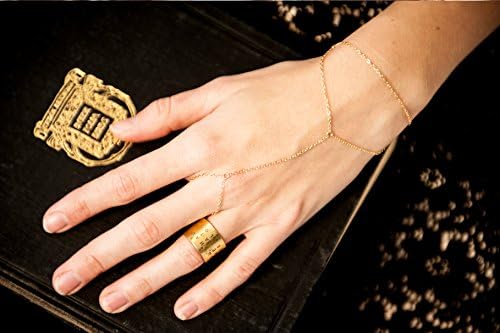 Ring Bracelet, slave bracelet from 14k gold filled / hand chain bohemian bracelet with wrap around design