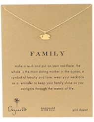 Dogeared Reminder "Family" Gold-Plated Sterling Silver Whale Pendant Necklace