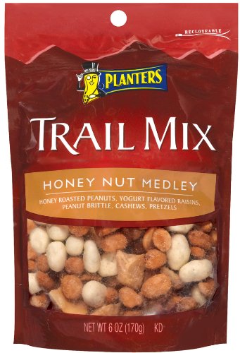 Planters Trail Mix, Honey Nut Medley, 6-Ounce Pouches (Pack of 12)