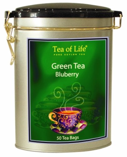 Tea Of Life Green Tea Series,Blueberry, 50-Count, 2.65-Ounce Tins (Pack of 6) by Tea Of Life
