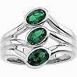 14K White Gold Chatham Created Emerald Ring