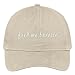 Trendy Apparel Shop Feed Me Burrito Embroidered Low Profile Cotton Cap Dad Hat - Stone