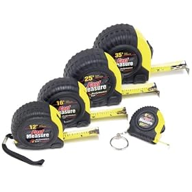 Performance Tool W5065 5 Piece Fast Measure Tape Set 35ft, 25ft, 16ft, 12ft, 6ft by Performance Tool