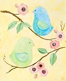 Green Frog Art Canvas Gallery Wrapped Art, Love Birds