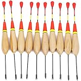 Free Fisher 10 Pcs Fishing Bobber Cork Float Antenna Balsa Wood