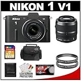 Nikon 1 V1 10.1 MP Digital Camera Body with 10-30mm & 30-110mm VR Lens (Bla ....