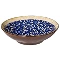 Wood Grain Cereal Bowl Set of 4 - Blue