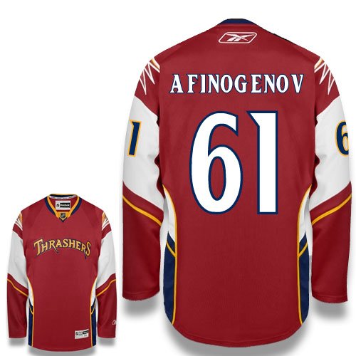 AFINOGENOV #61 Atlanta Thrashers RBK Premier Third NHL Hockey Jersey by Reebok (NHLPA Certified Custom Sewn Authentic Twill)