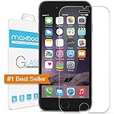 iPhone 6 Screen Protector, Maxboost&#174; iPhone 6 Glass Screen Protector - [Tempered Glass] World's Thinnest Ballistics Glass, 99% Touch-screen Accurate, Round Edge [0.2mm] Ultra-clear Glass Screen Protector Perfect Fit for iPhone 6 Maximum Screen Protection from Bumps, Drops, Scrapes, and Marks (Lifetime No-Hassle Warranty)