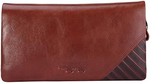 Zippered Arround Long Clutch - RUFFRYDER Unisex Soft Purse Card Holder Organizer Wallet,Brown,S1097