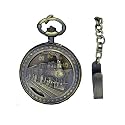 Gold-Tone Train Pocket Watch