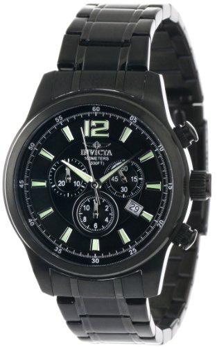 Invicta Men's 0794 II Collection Chronograph Black Dial Black Ion-Plated Stainless Steel Watch