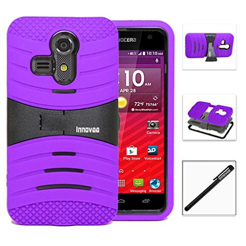 Kyocera Hydro Vibe / C6725 Case, INNOVAA Turbulent Armor Case W/ Free Screen Protector & Stylus Pen - Black/Purple