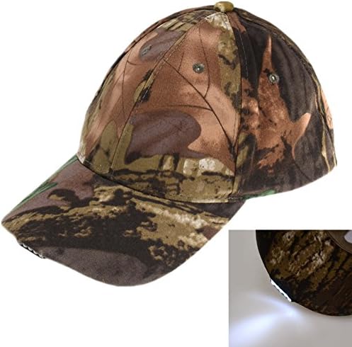 XXBY LED Cap 5 Lights Camo Camouflage Fishing Lamp Hat Caps